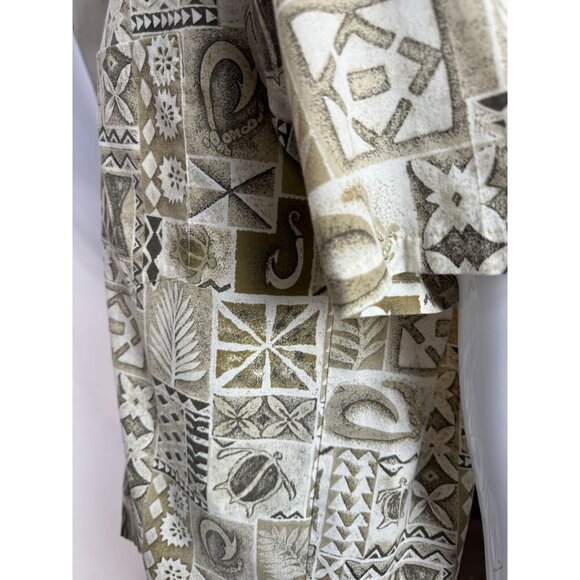 Ho Aloha Made In Hawaii Mens Beige Hawaiian Shirt - Picture 10 of 16